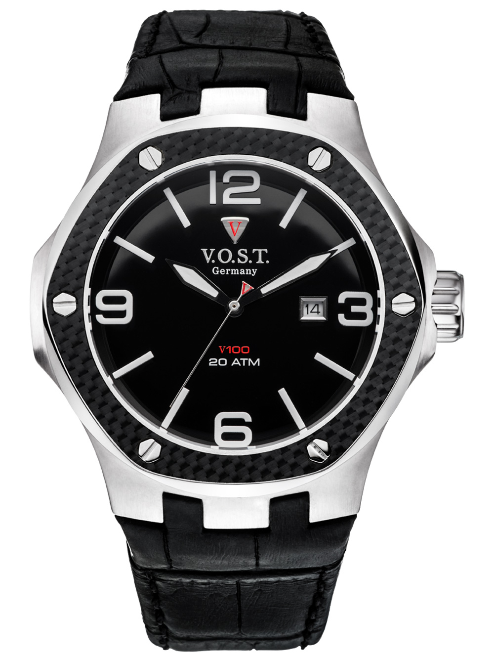 

Часы V.O.S.T. Germany V100.010.3S.SC.L.B Steel-Date 44mm 20ATM