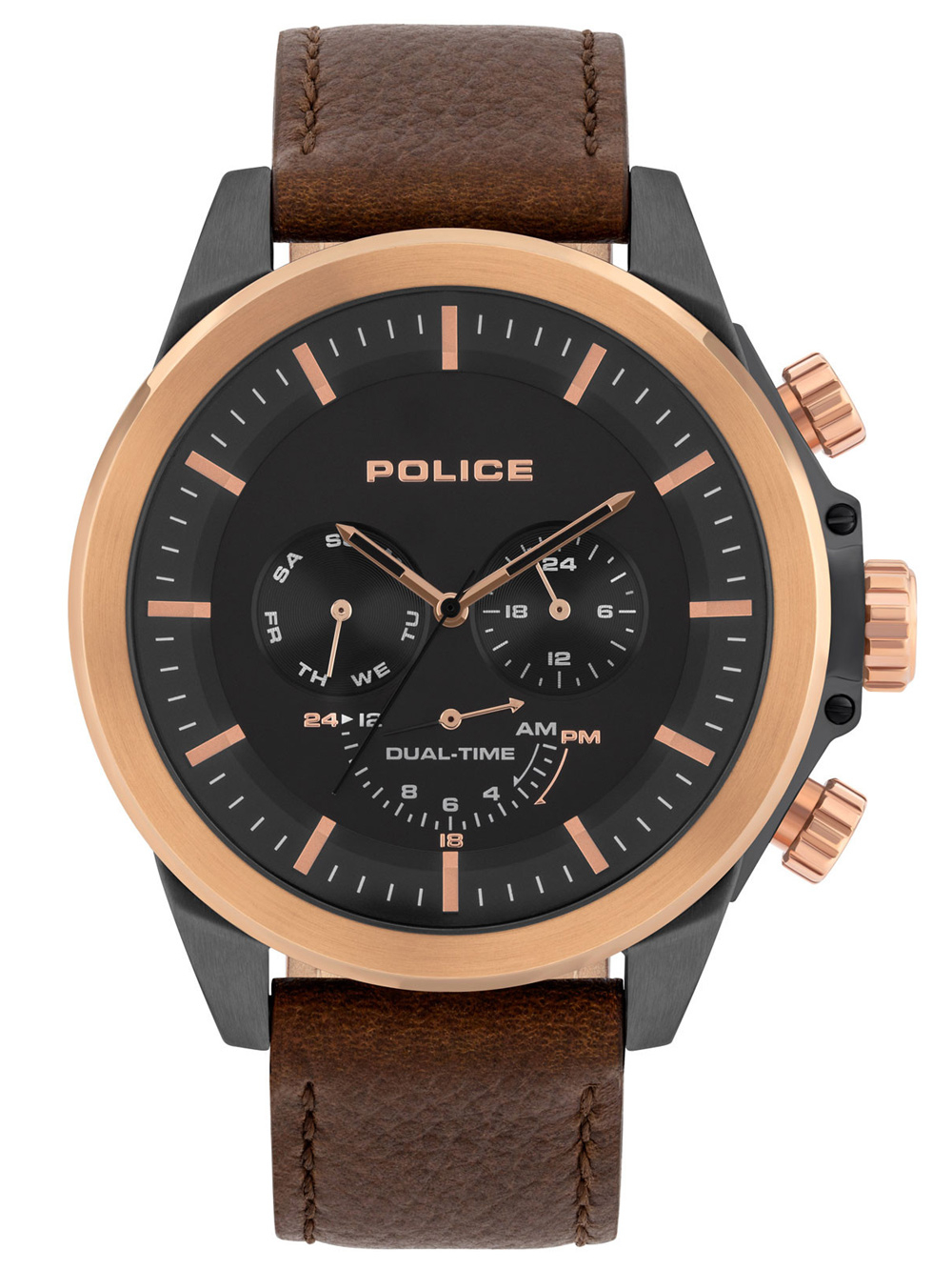 

Часы Police PL15970JSUR.02 Belmont Dual-Time 52mm 5ATM