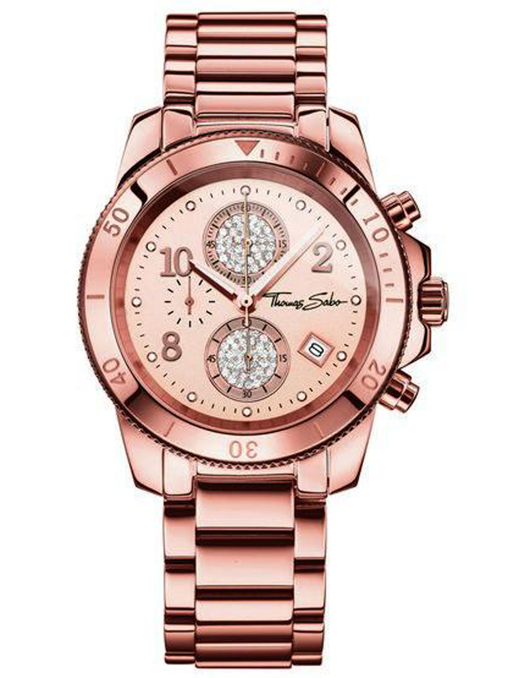 

Часы Thomas Sabo WA0192-265-208 Damen Chronograph 40mm 10ATM