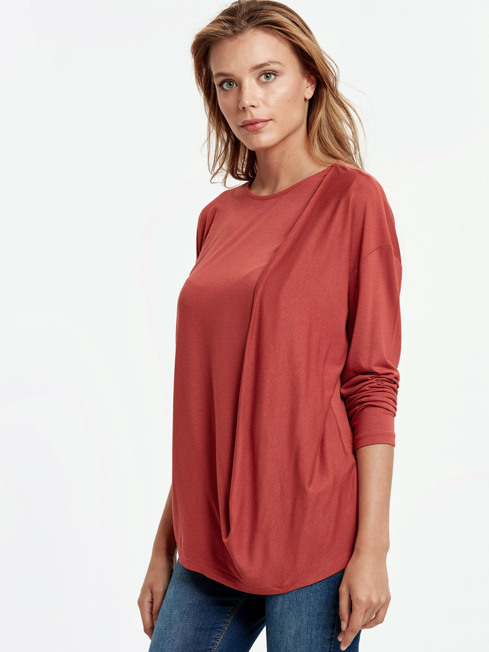 

Женская туника LC Waikiki цвета терракоты  Терракота (LCW Woman -2759-1, Женская туника LC Waikiki цвета терракоты 4XL Терракота (LCW Woman -2759-1)
