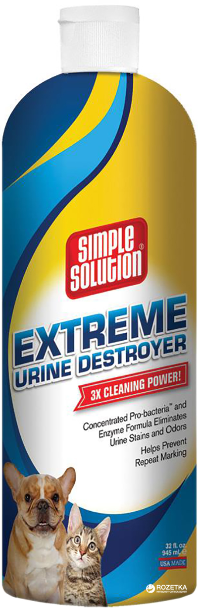 

Средство для нейтрализации запахов и удаления пятен мочи домашних животных Simple Solution Extreme Urine Destroyer 945 мл (ss13851)