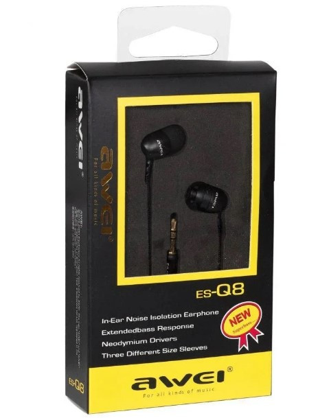 

Наушники вакуумные Awei MDR Q8 Black (6806)