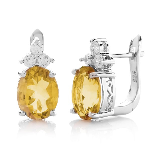 

Серебряные серьги Silver925 с цитрином 4,53 гр