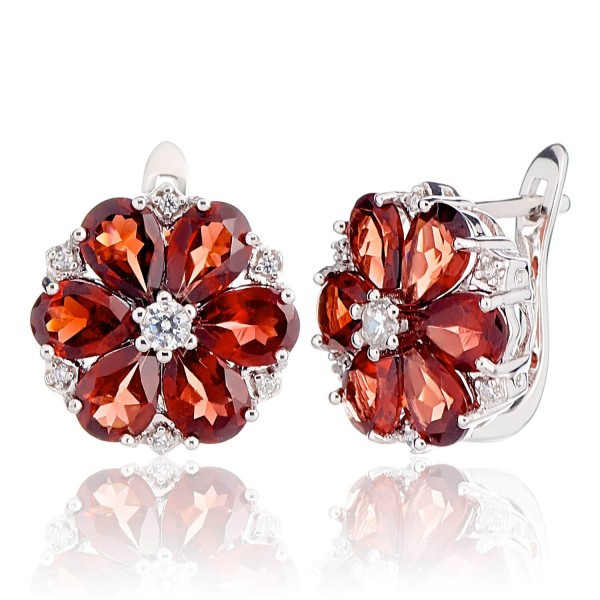 

Серебряные серьги Silver925 с гранатом 9,61 гр