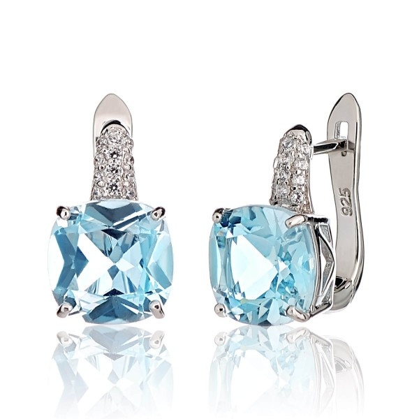 

Серебряные серьги Silver925 с топазом 5,54 гр