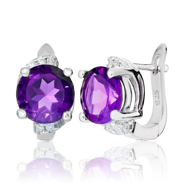 

Серебряные серьги Silver925 с аметистом 5,17 гр