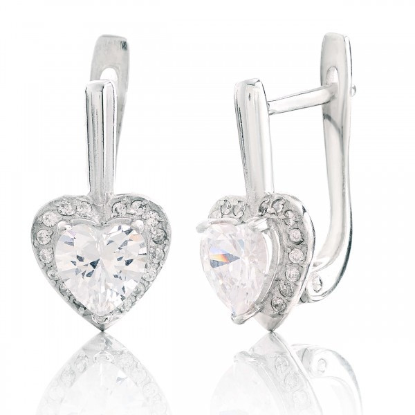 

Серебряные серьги Silver925 с фианитом 3.63 гр