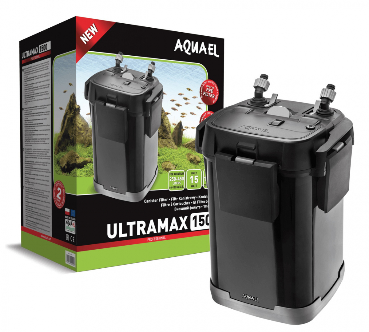 

Внешний фильтр с префильтром AquaEl ULTRAMAX 1500, для аквариумов 250-450 л.