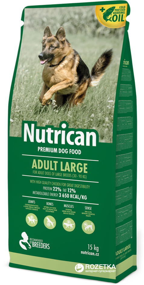 

Сухой корм Nutrican Adult Large для собак крупных пород со вкусом курицы 15 кг