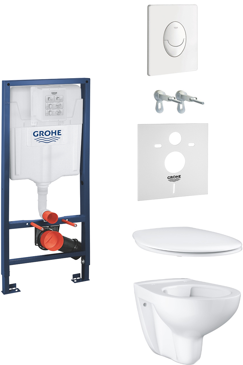 

Инсталляция GROHE Rapid SL 38721001 (39427CBO) + унитаз Bau Ceramic 39427000 Rimless+ сиденье 39435000 + звукоизолирующая прокладка 3713100
