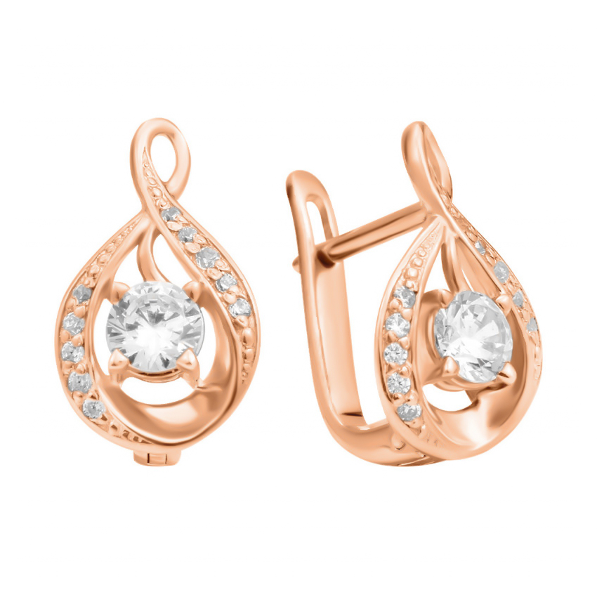

Серьги из красного золота с фианитами 000134567