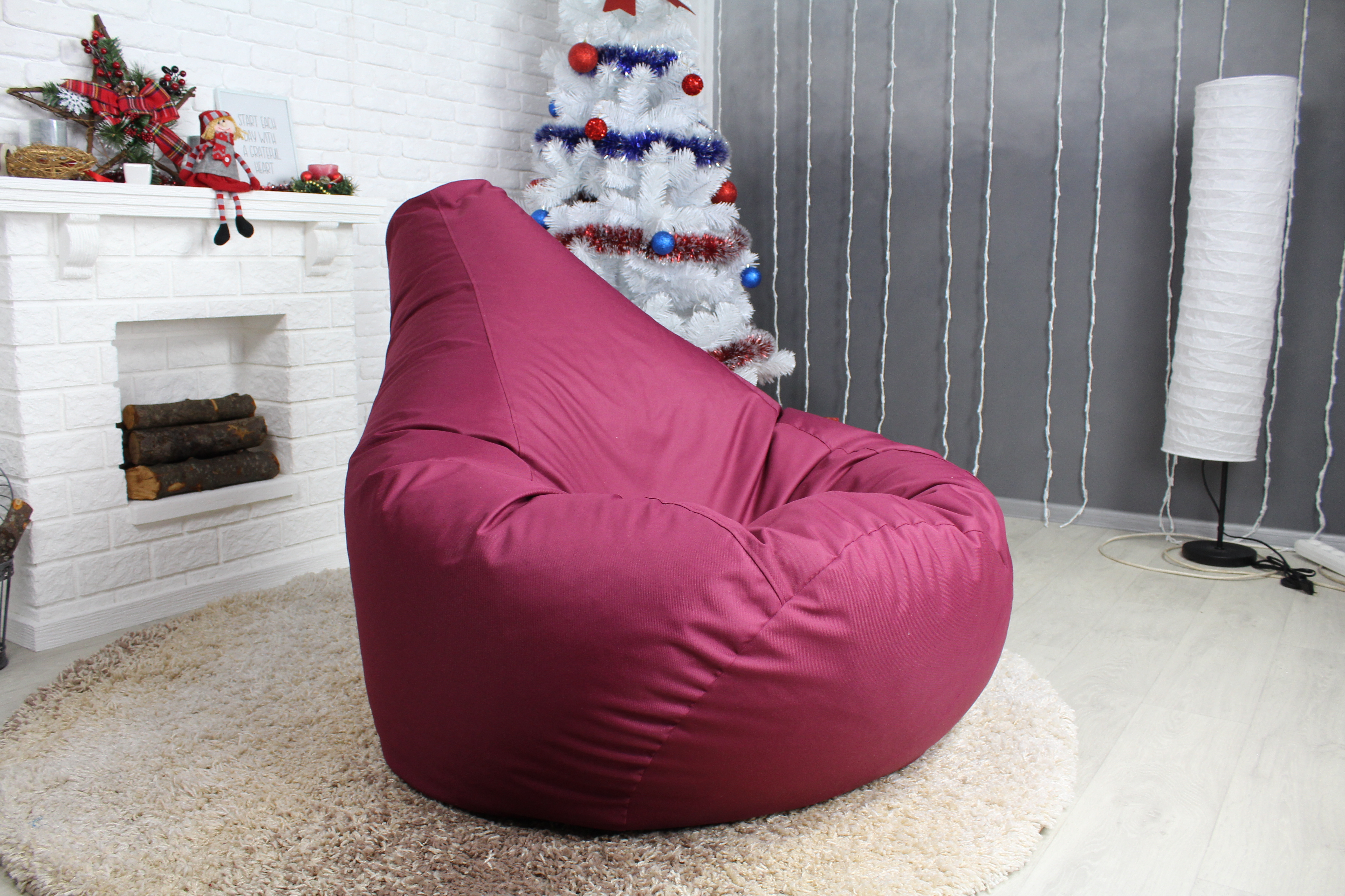 

Кресло-мешок Frameless Furniture Груша XXL 110x150 Оксфорд 600 Бордовое -177 (BM-1169)