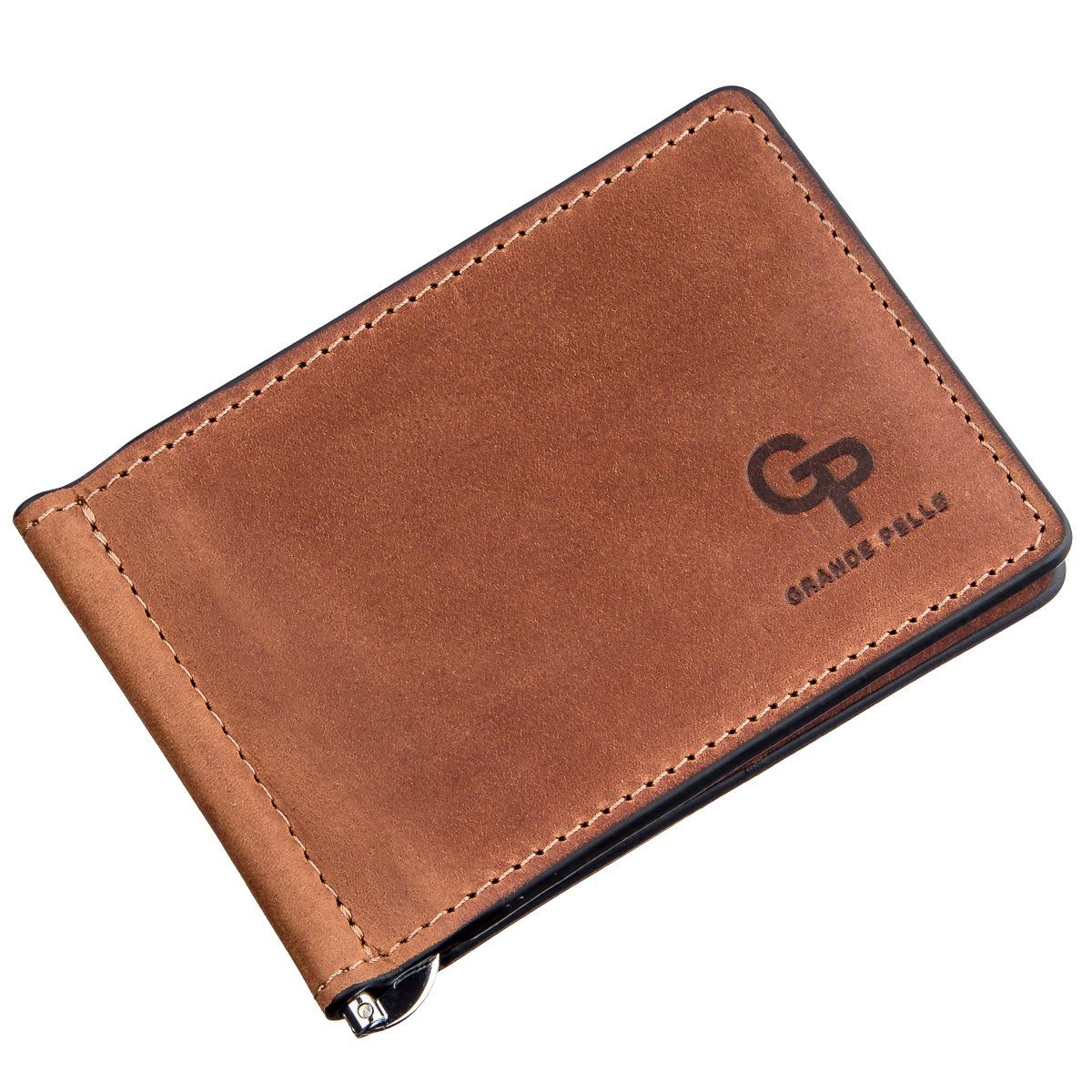 

Кожаный зажим для денег Grande Pelle leather-11241 Коричневый