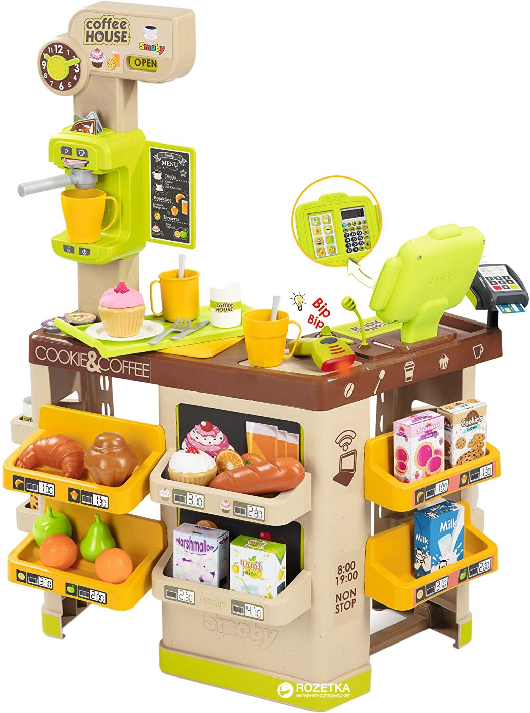 

Интерактивная кофейня Smoby Toys Coffee House со звуковыми эффектами и аксессуарами (350214) (3032163502142)