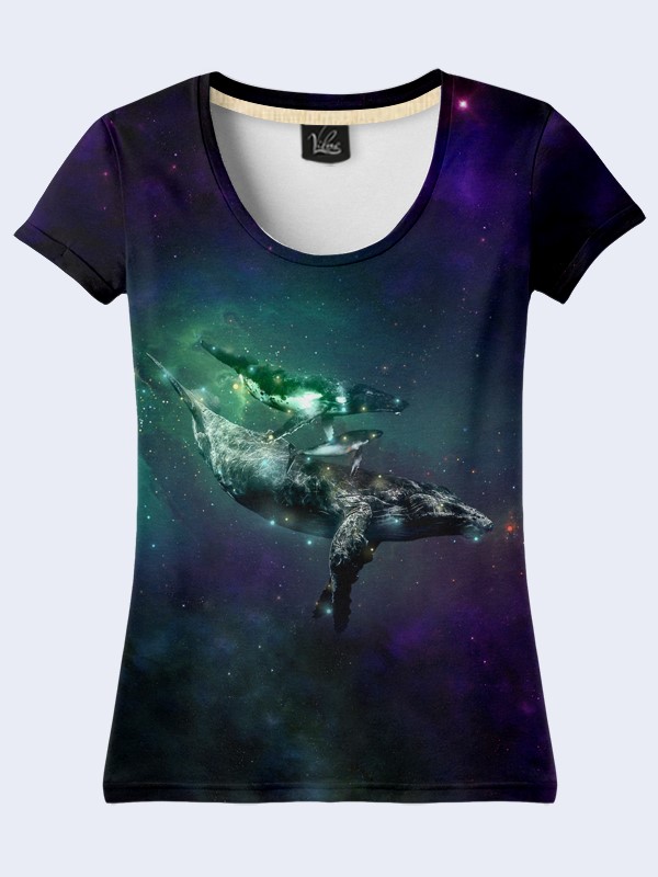 

Женская футболка Whales in space (2344) Vilno XS (42) Разноцветный 000054032