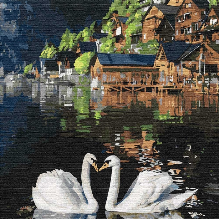 

Картина по номерам. "Чарівні лебеді" 30*30см (КНО4199)