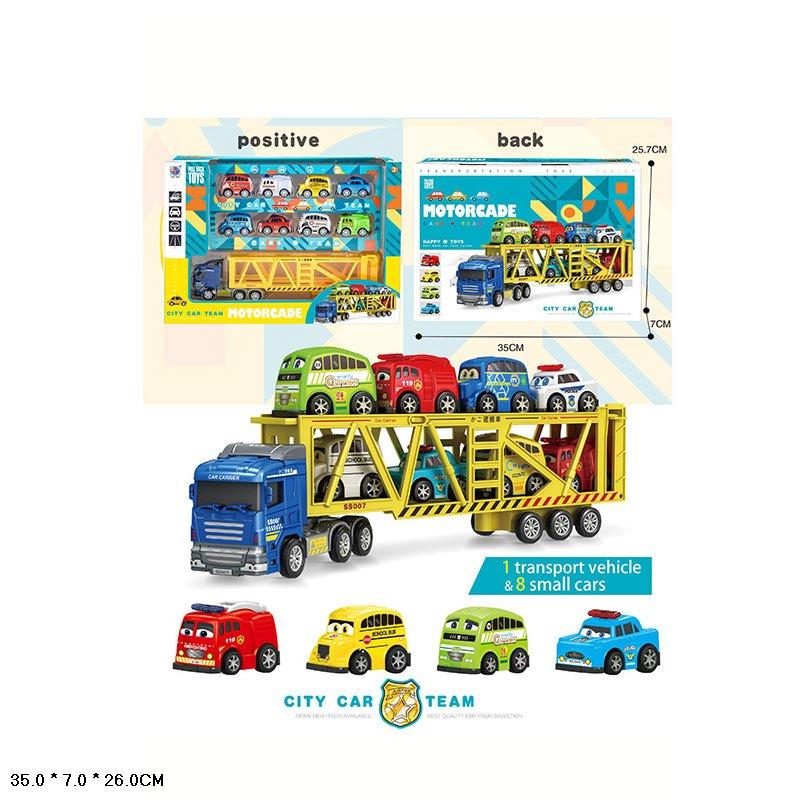 

Трейлер инерц. City Car Team 8машин в наборе, в кор. 35*7*26см /48-2/ (278-46)