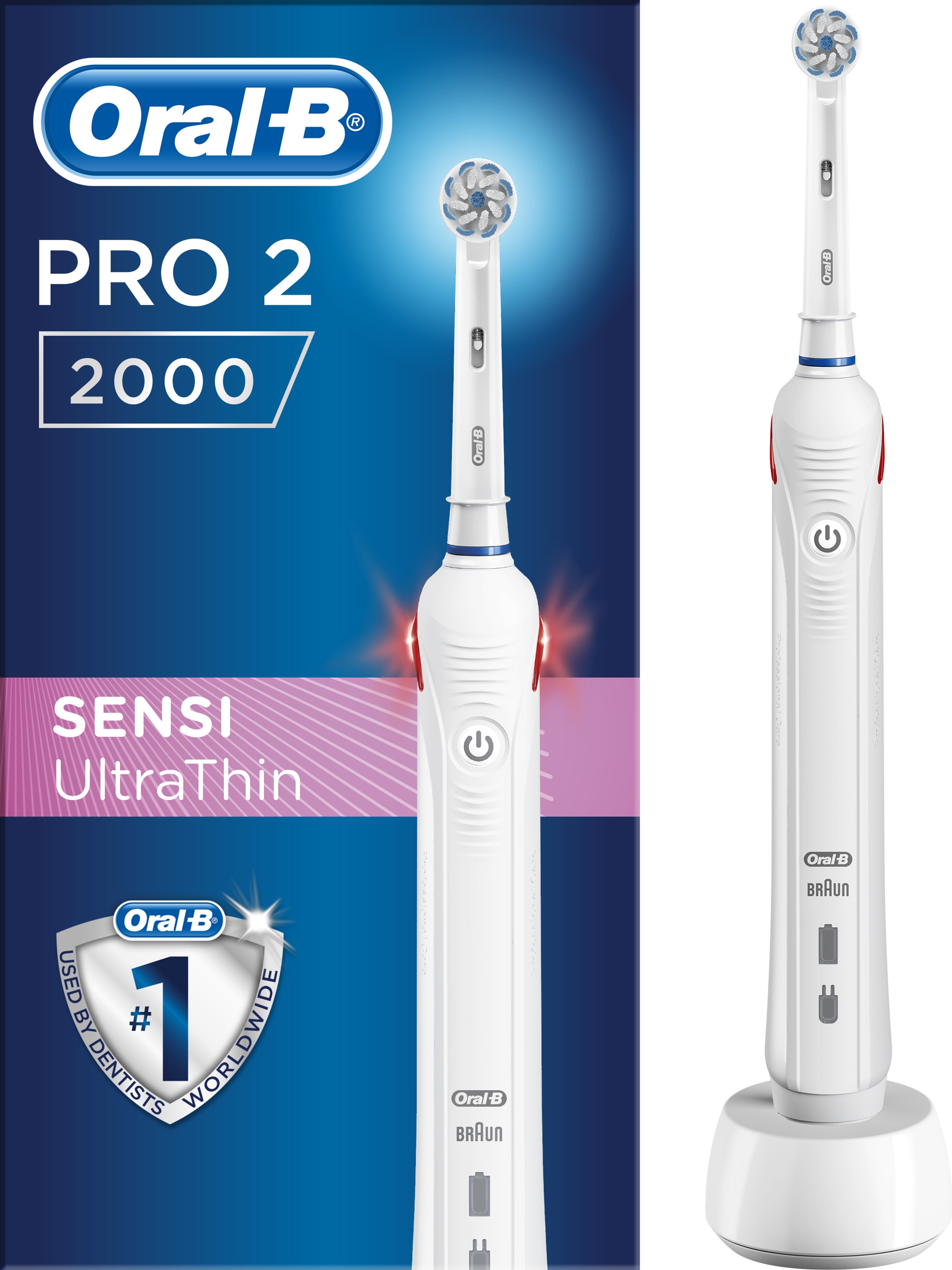 

Электрическая зубная щетка ORAL-B BRAUN Pro2 2000 White