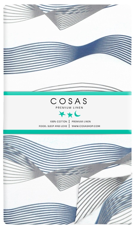 

Пододеяльник Cosas Wave Blue Grey 200х220