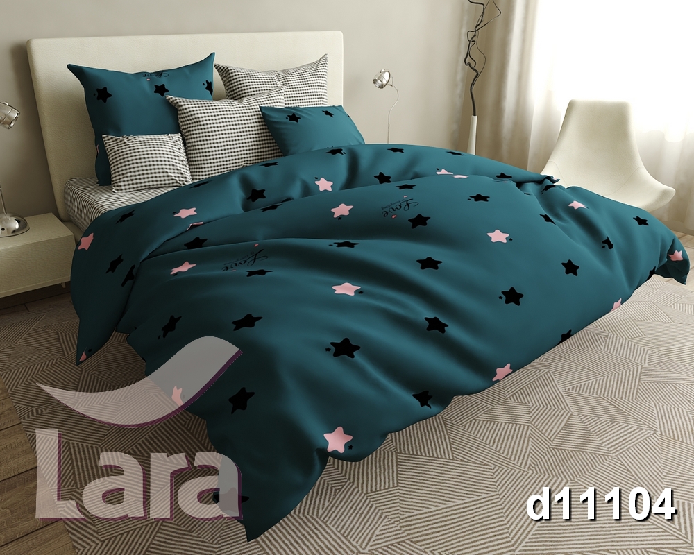 

Постельное белье LARA бязь d11104p полуторное 2 наволочки в комплекте
