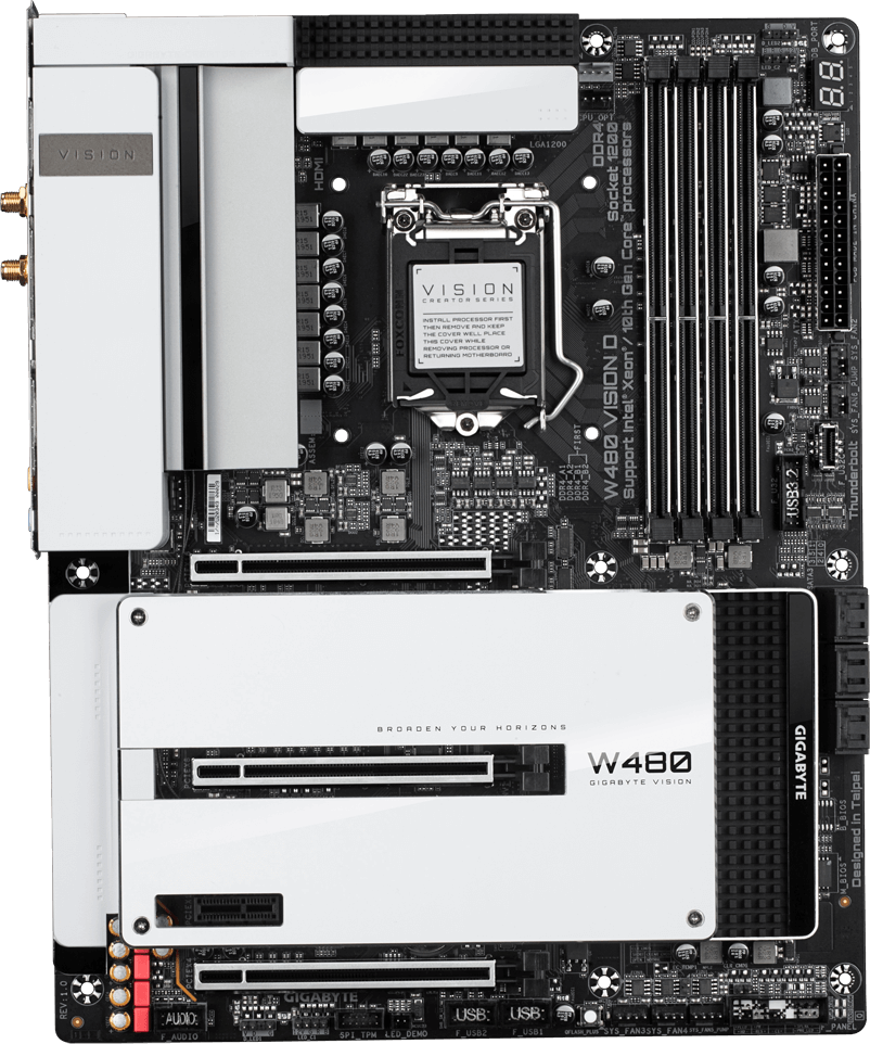 

Материнская плата Gigabyte W480 VISION D (s1200, Intel W480, PCI-Ex16)