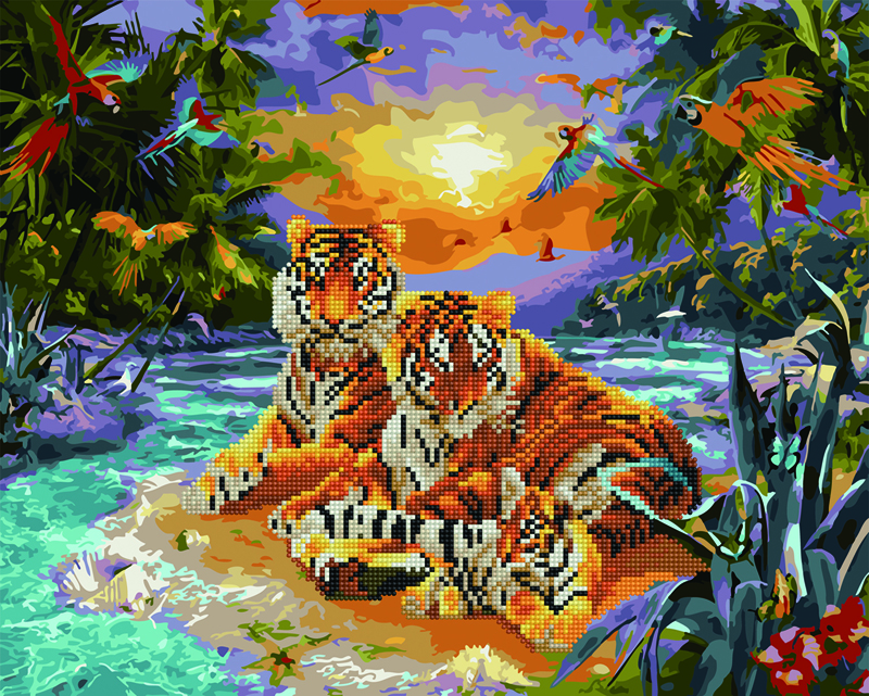 

Картина по номерам Rainbow Art Семья тигров, 40 х 50 см (GZS1094) (Без коробки)