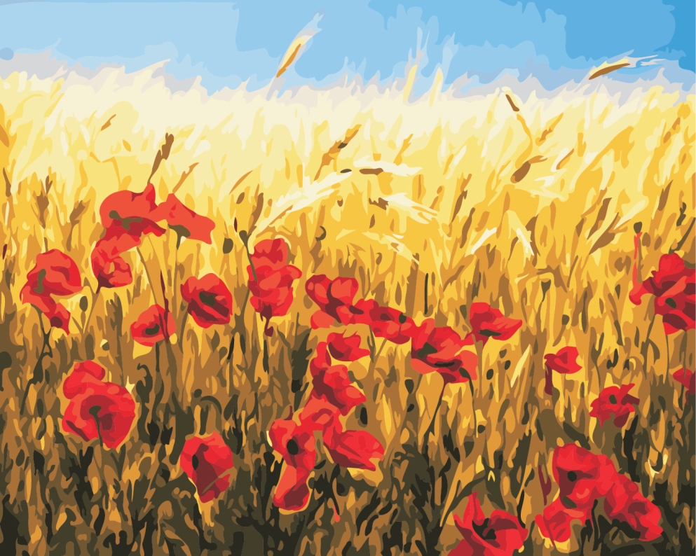 Маки и пшеничное поле картины