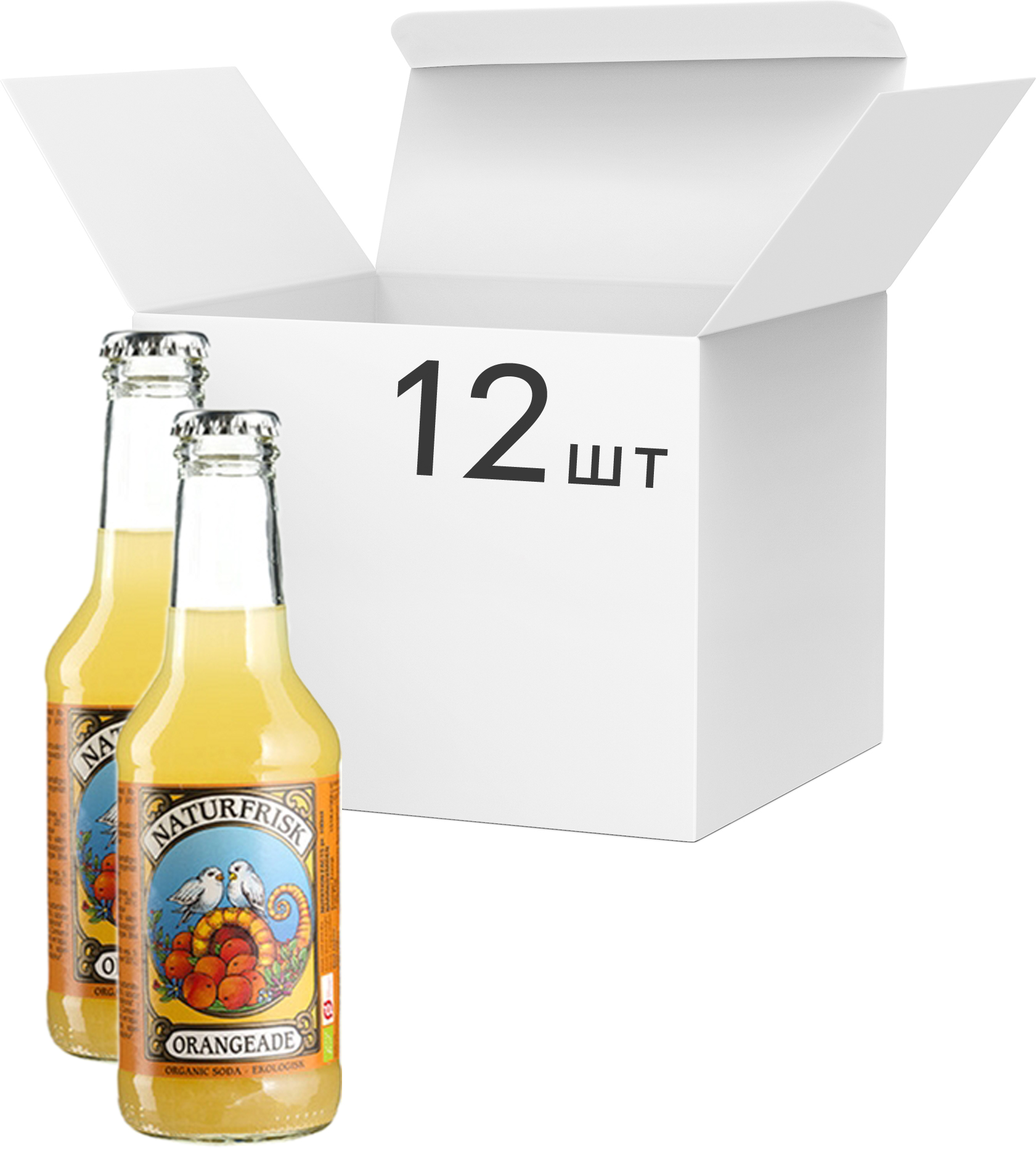 Акція на Упаковка напитка газированного органический NaturFrisk Orangeade 0.25 л x 12 шт (5708636105506_5714517101321) від Rozetka UA