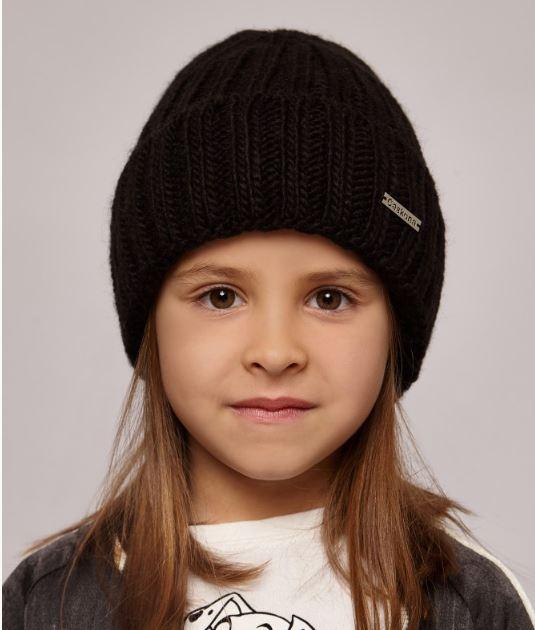 

Шапка детская Caskona ОГ 54-56 см на зимняя на флисе с отворотом Tamila Ch FU чёрный