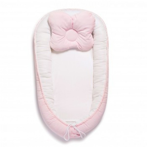 

Кокон для новорожденных Twins Velvet 9064 с подушкой Розовый/Белый