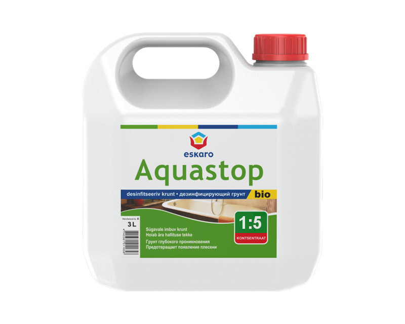 

Грунтовка антисептическая ESKARO AQUASTOP BIO влагоизоляционная 3л