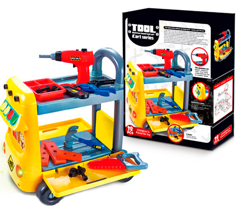

Тележка набор инструментов Huada Toys на батарейке 38 предметов (W054 )
