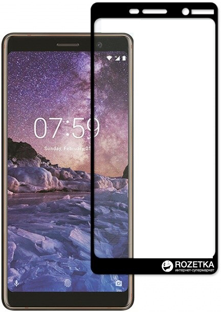 

Защитное стекло Drobak Full screen для Nokia 7 Plus Black