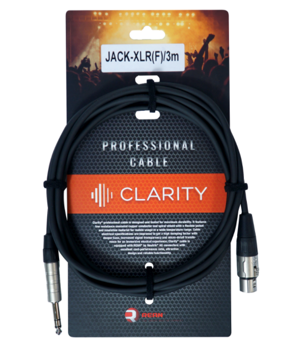 

Симметричный кабель Clarity JACK-XLR(F)/3m