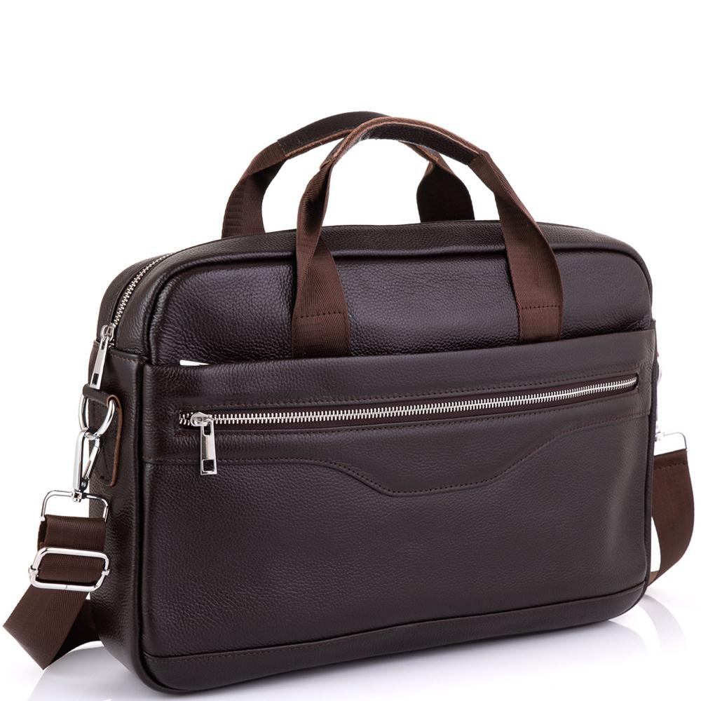 

Кожаная сумка для ноутбука коричневая Tiding Bag A25-1128C