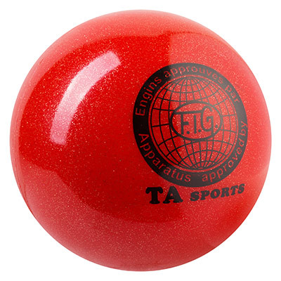 

Мяч гимнастический TA SPORT, 400 грамм 19 см, глиттер, красный.