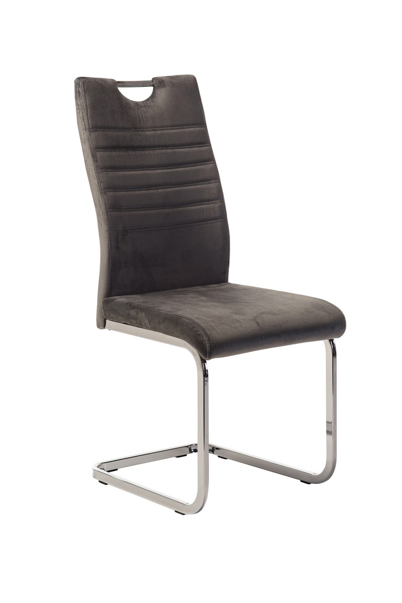 

Стул обеденный для кухни, кафе, бара металл хромированный / ткань вельвет S-120 Vetro Mebel Цвет Серый