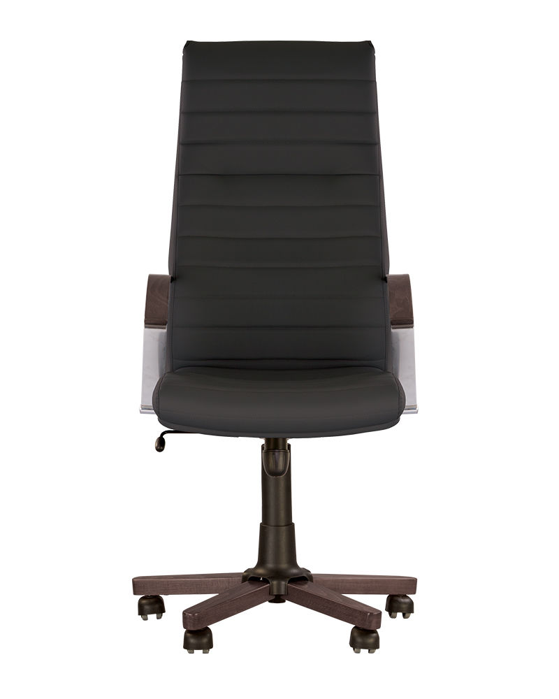 

Офисное кресло для кабинета IRIS wood MPD EX4 механизм Мультиблок, металлическая база с деревянными накладками подлокотников и базы, обивка экокожа ECO 30 Новый стиль Черный