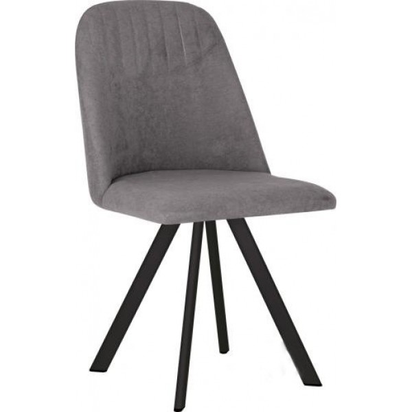 

Стул обеденный кухонный MILANA 4L black каркас - металл цвет Черный, обивка - ткань SORO-93 цвет Серый Новый Стиль