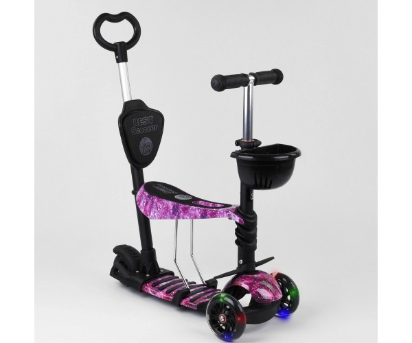 

Самокат Best scooter 5 в 1 print 71905, светящиеся колеса Черный