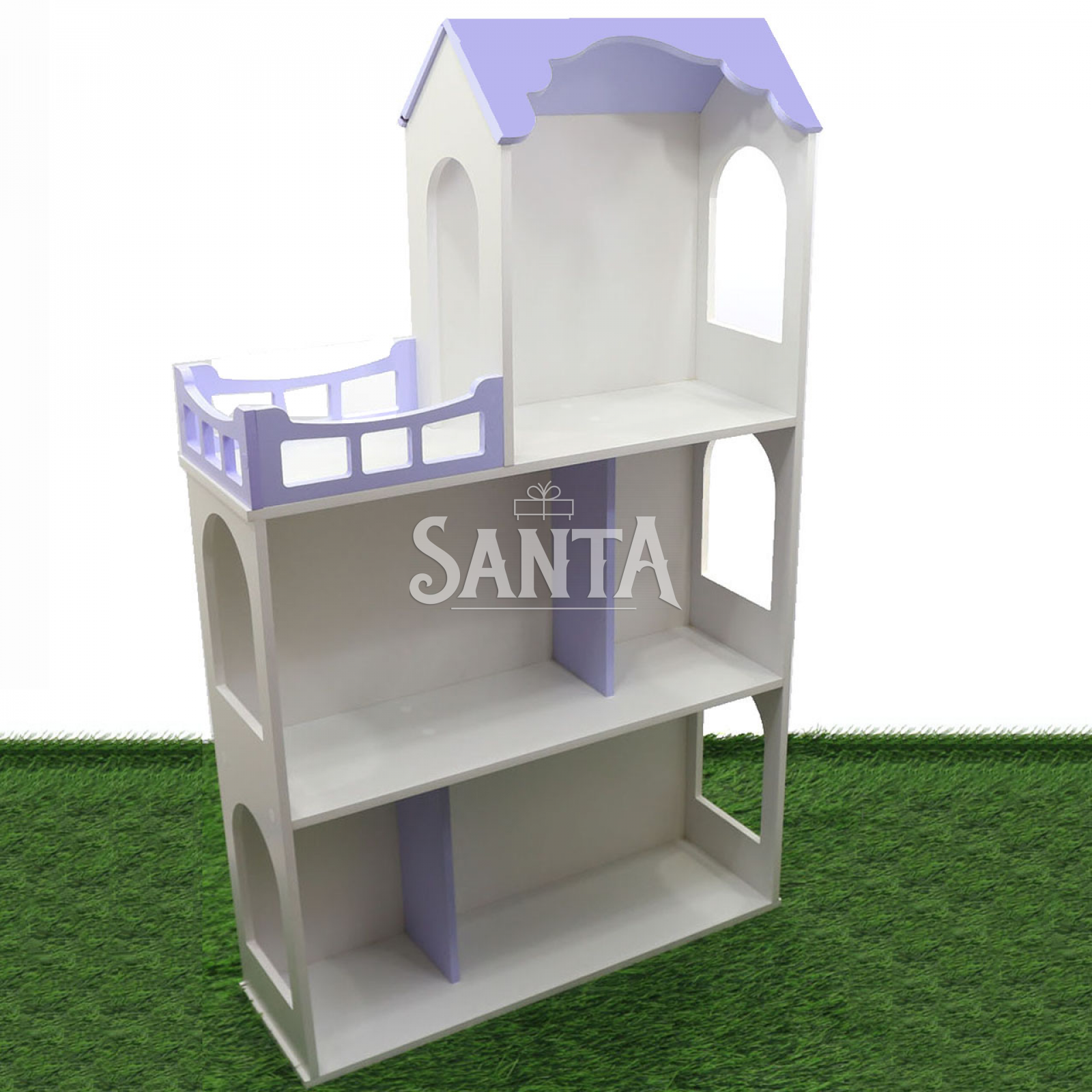 

Игрушечный кукольный деревянный домик Unitywood (62х20х105 см), трехэтажный фиолетовый