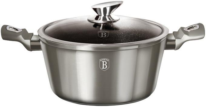 

Кастрюля Berlinger Haus Carbon 6.1л, мраморное антипригарное покрытие