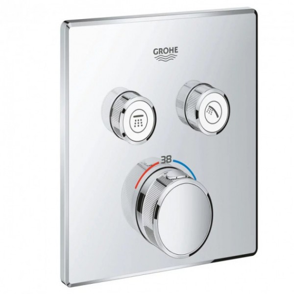 

Внешняя часть термостатического смесителя для душа Grohe Grohtherm SmartControl 29124000 на два потребителя