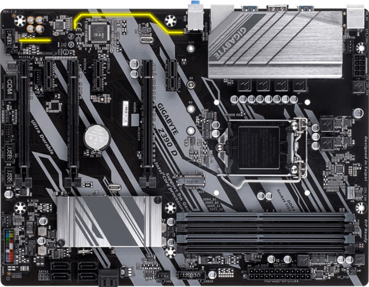 

Мат. плата MB GigaByte Z390 D (iZ390/s1151/4xDDR4 4000(OC)MHz/3xPCIe x16/3xPCIe x1/1x M.2 port/6xSATA3/Raid 0,1,5,10/Glan/6xUSB3.1/HDMI/Audio 7.1ch/ATX)