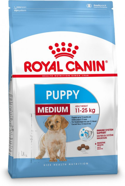 

Сухой корм для собак средних пород Royal Canin MEDIUM PUPPY для щенков до 10 мес. (15 кг)