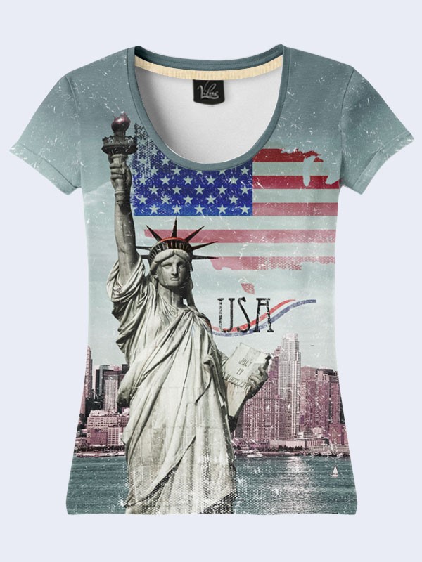 

Женская футболка Statue of Liberty (2432) Vilno XL (50) Разноцветный 000055000