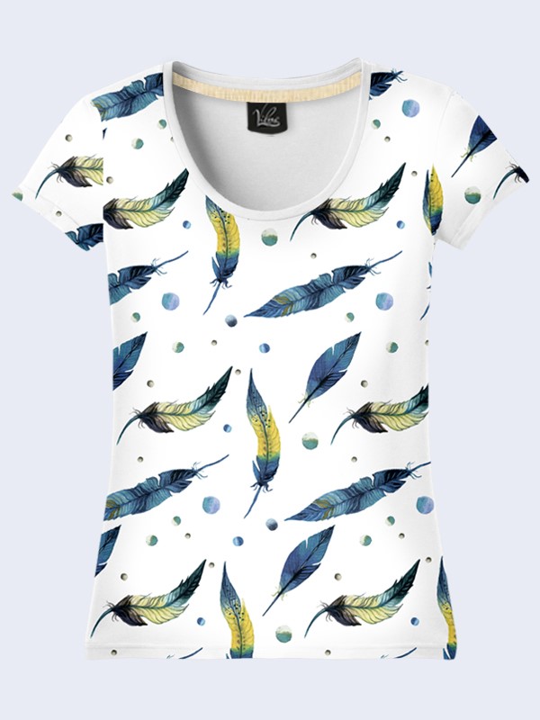 

Женская футболка Синие перья (2389) Vilno S (44) Разноцветный 000054570