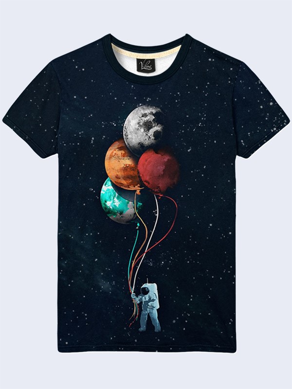 

Мужская футболка Космонавт с шариками (1985) Vilno XL Разноцветный 000054934