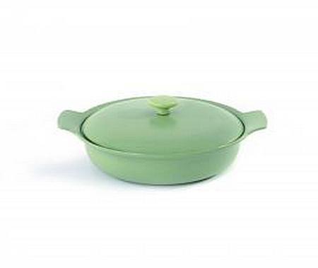 

Сотейник чугунный BergHOFF 3900043 RON с двумя ручками 2,5 л 28 см Зеленый