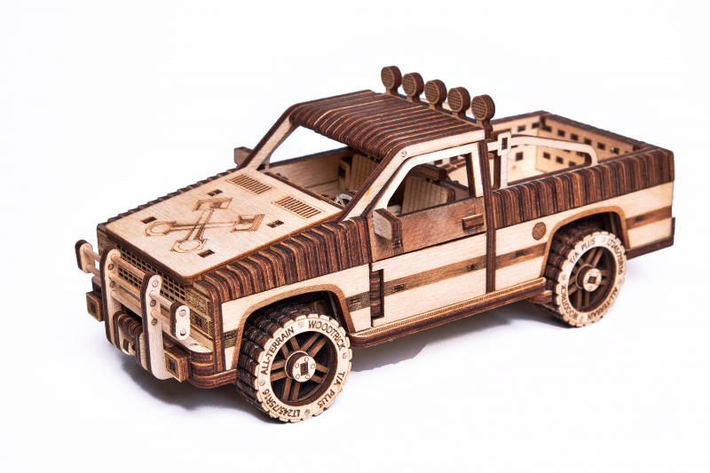 

Деревянный 3D пазл Wood trick (механический деревянный конструктор) Пикап WT-1500